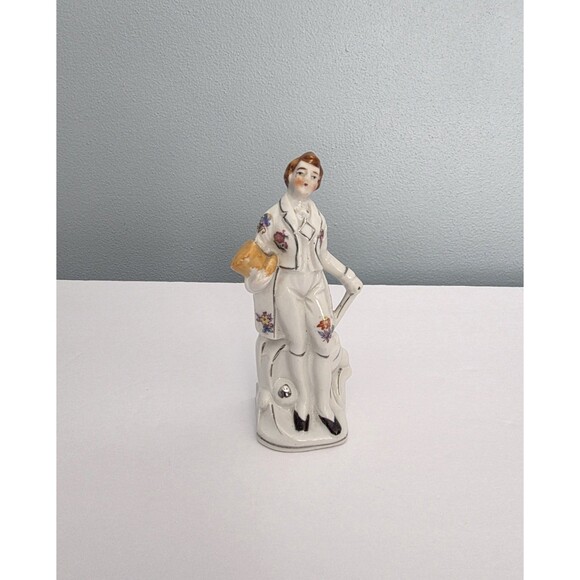 Antique Vintage Hand Painted Victorian Colonial Gentleman Made In Japan 5 Inches - Picture 8 of 10